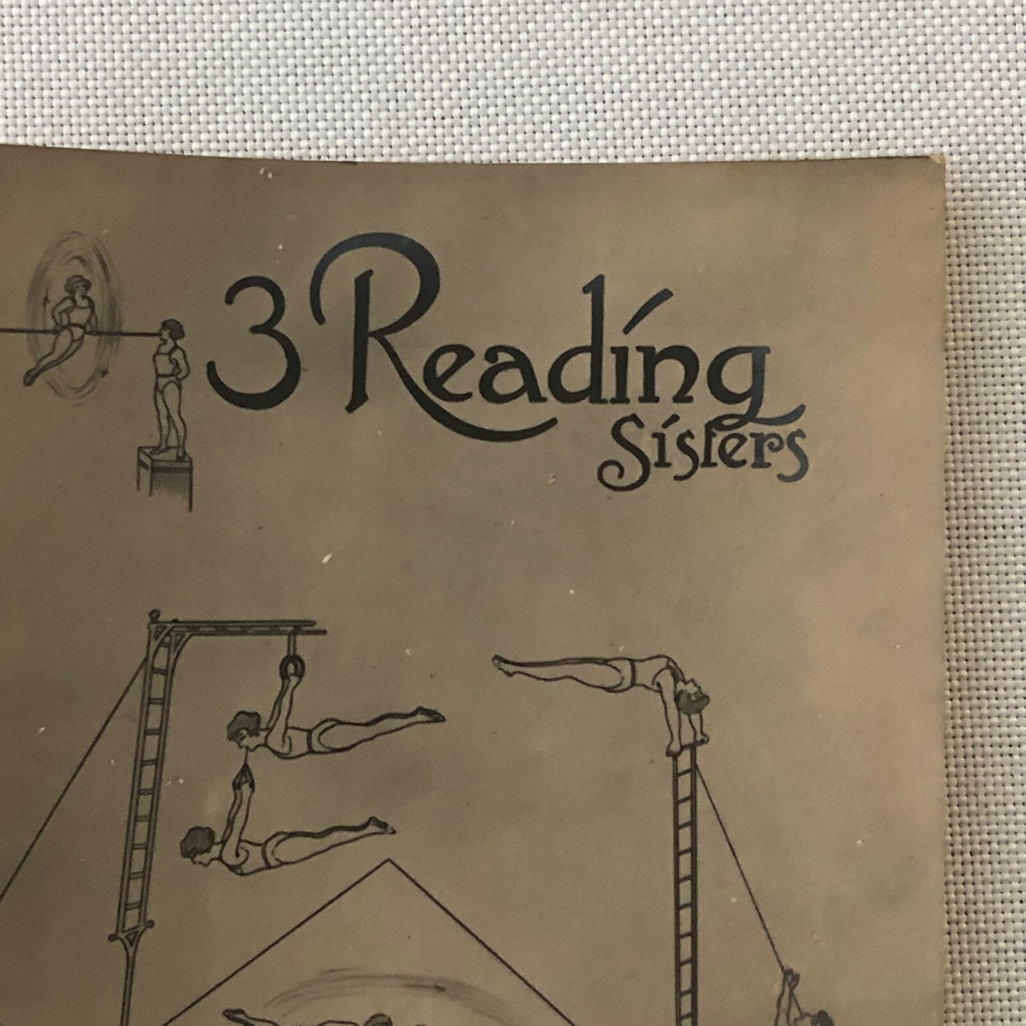 Circus Acrobat Act Postcard Post Card 3 Reading Sisters