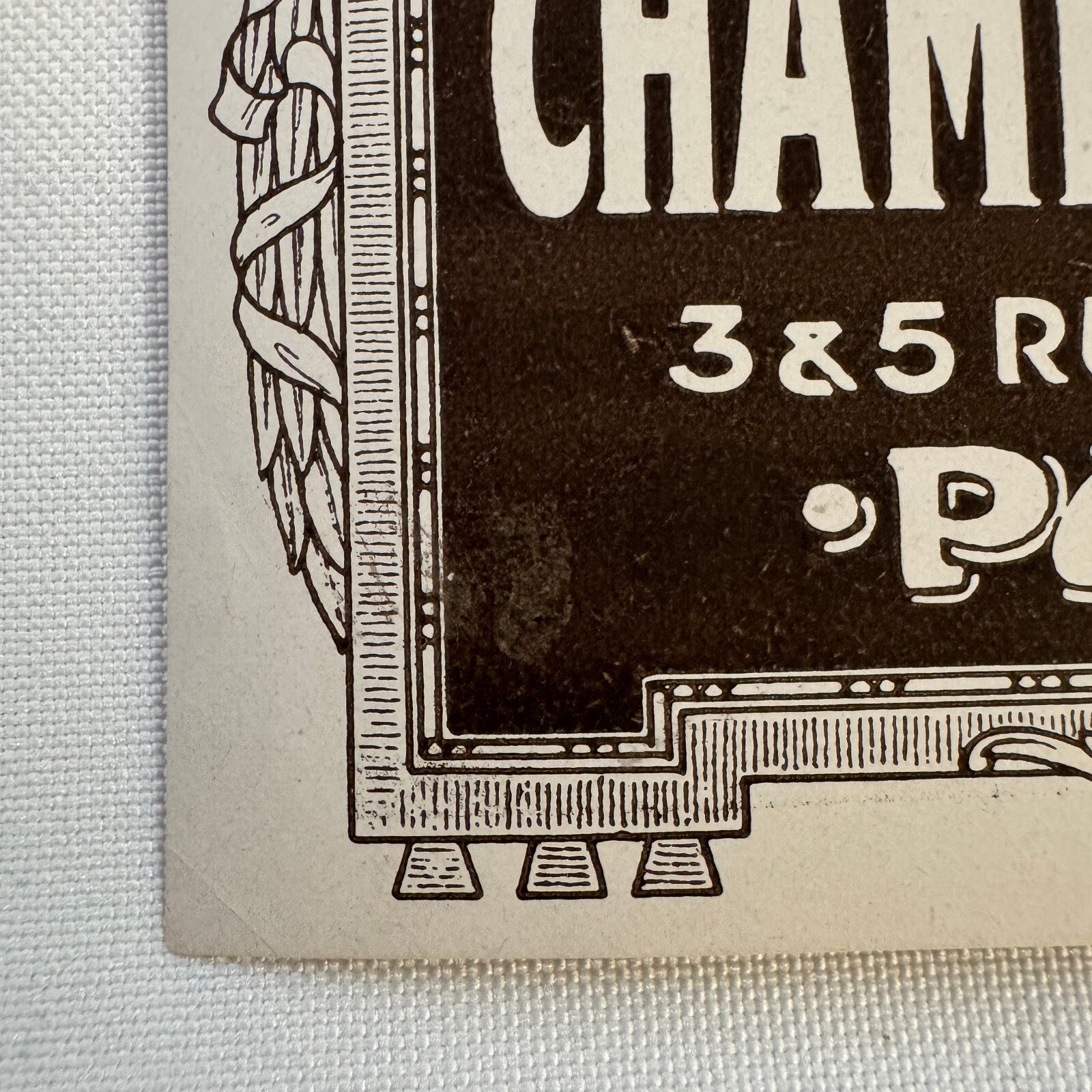 Vintage Travel Luggage Label Hotel Des Champs Elysees Paris France French