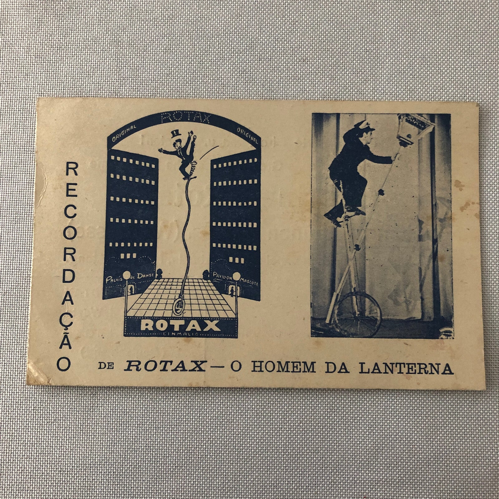 Vintage Circus Unicycle Balancing Act Postcard Post Card Original Rotax