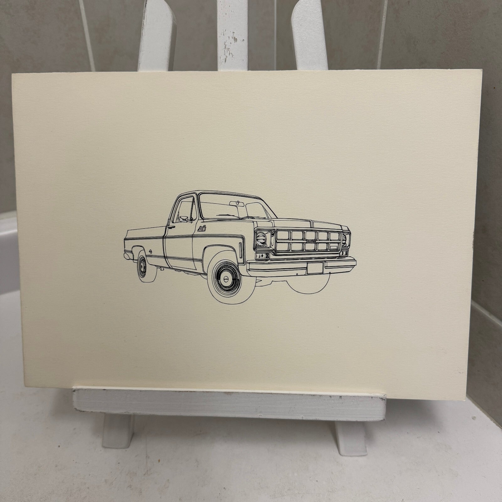 GMC Squarebody Pickup Truck Illustration Art Drawing Hand Drawn Robert Preis
