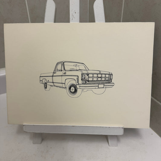 GMC Squarebody Pickup Truck Illustration Art Drawing Hand Drawn Robert Preis