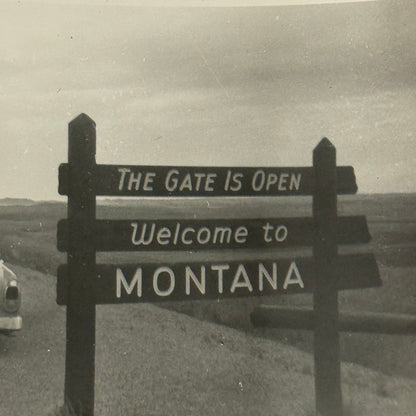 Vintage Automobile Photo Photograph Print Snapshot Car Welcome to Montana