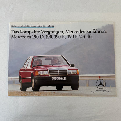 Mercedes Benz 190 Series Sales Brochure Catalog 190 D 190 E 190D 190E German
