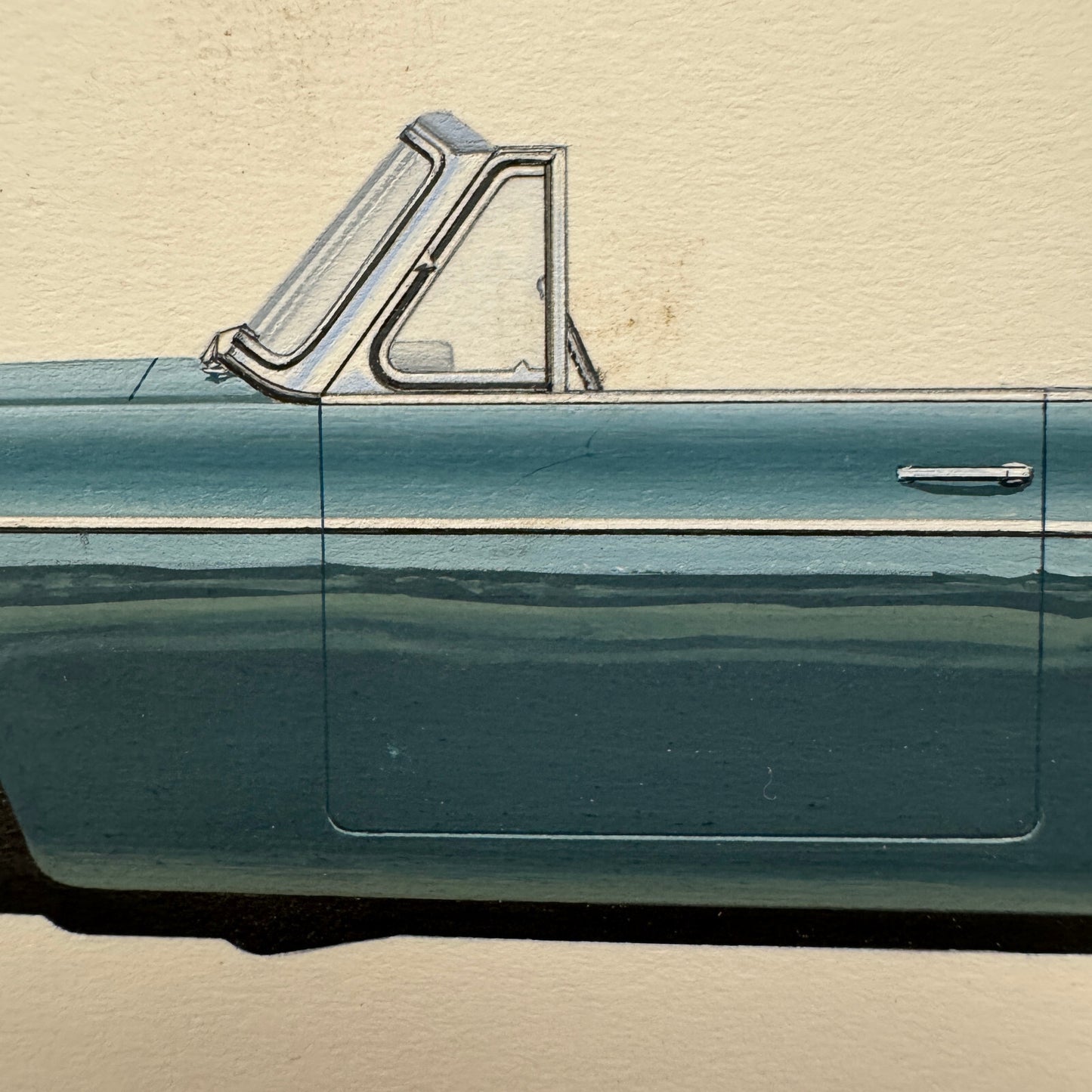 1956 Volvo P1900 Car Automobile Illustration Art Drawing Hand Drawn Robert Preis