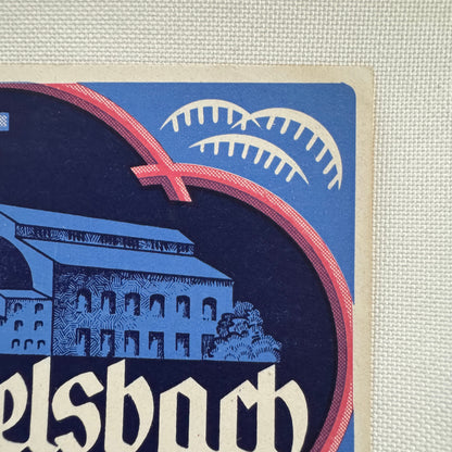 Vintage Travel Luggage Label Hotel Wittelsbach Oberammergau German Germany