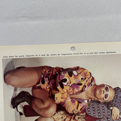 Vintage Wrestling Print Insert Dale Roberts Gerry Brown French Quebec 1973