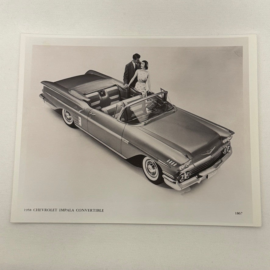 1958 Chevrolet Impala Convertible Car Photo Photograph Print