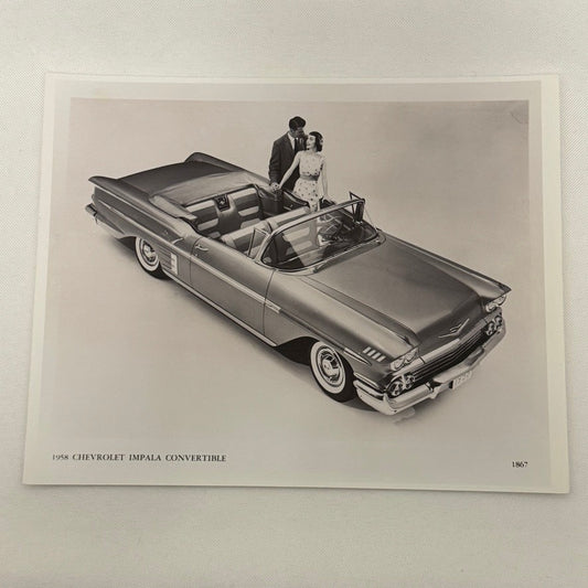 1958 Chevrolet Impala Convertible Car Photo Photograph Print