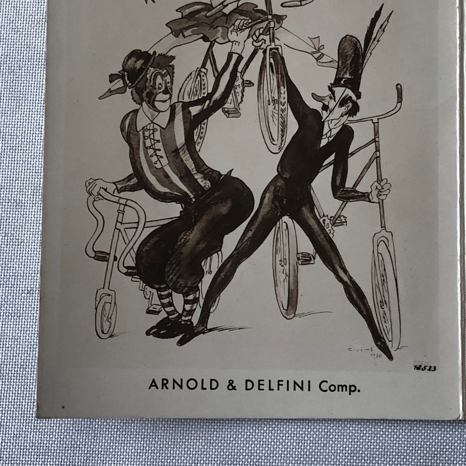 Circus Bicycle Act Photo Card Arnold & Delfini Comp Belgium Bike