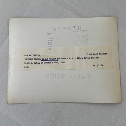 Juan Manuel Fangio Son Cacho Fangio Brands Hatch UK Press Photo Photograph