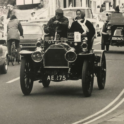 Vintage Press Photo Antique Car Rally Rallye Run Photograph Print Veteran Car 
