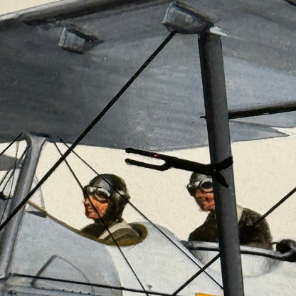 Vintage Airplane Aircraft Plane Aviator Illustration Art Drawing Hand Drawn