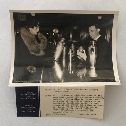 Press Photo Photograph Capital Society Horse Show Prize Selection 1933 Underwood
