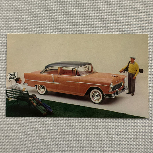 1955 Chevrolet Bel Air 2-Door Sedan Advertising Postcard Vintage