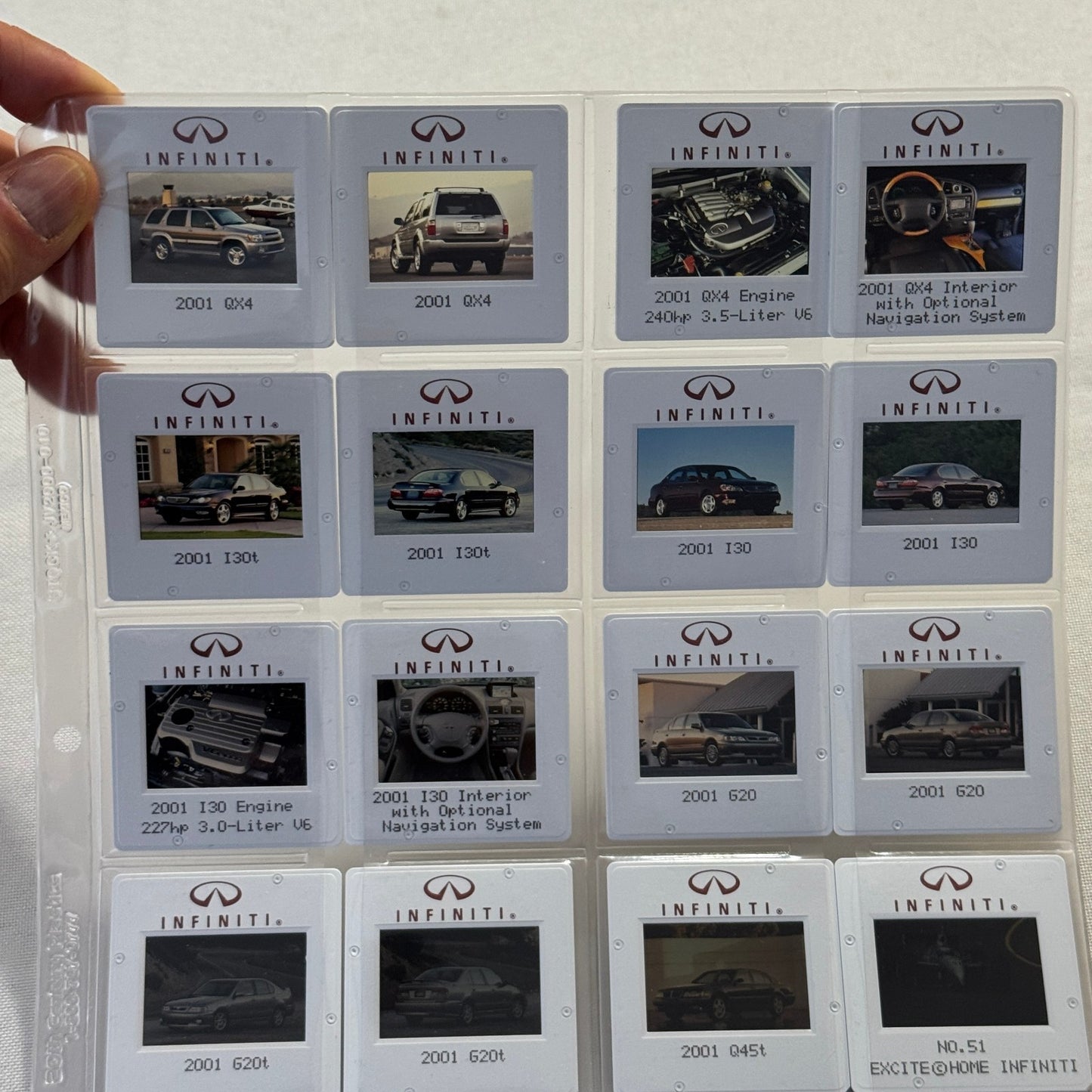 2001 Infiniti Car Press Kit Brochure Q45 I30 G20 QX4 Photo CD 35mm Slides