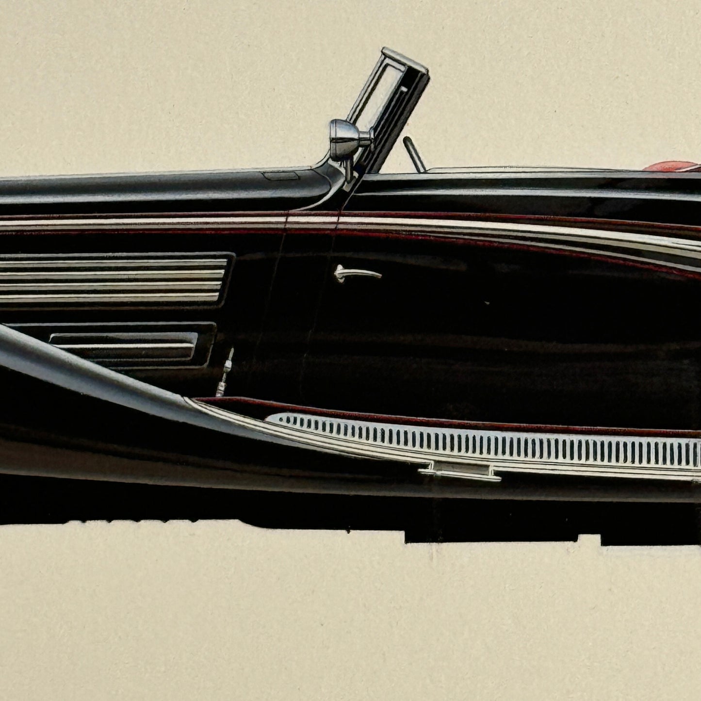 1937 Maybach Zeppelin D5 8 Sport Cabriolet by Spohn Illustration Art Hand Drawn