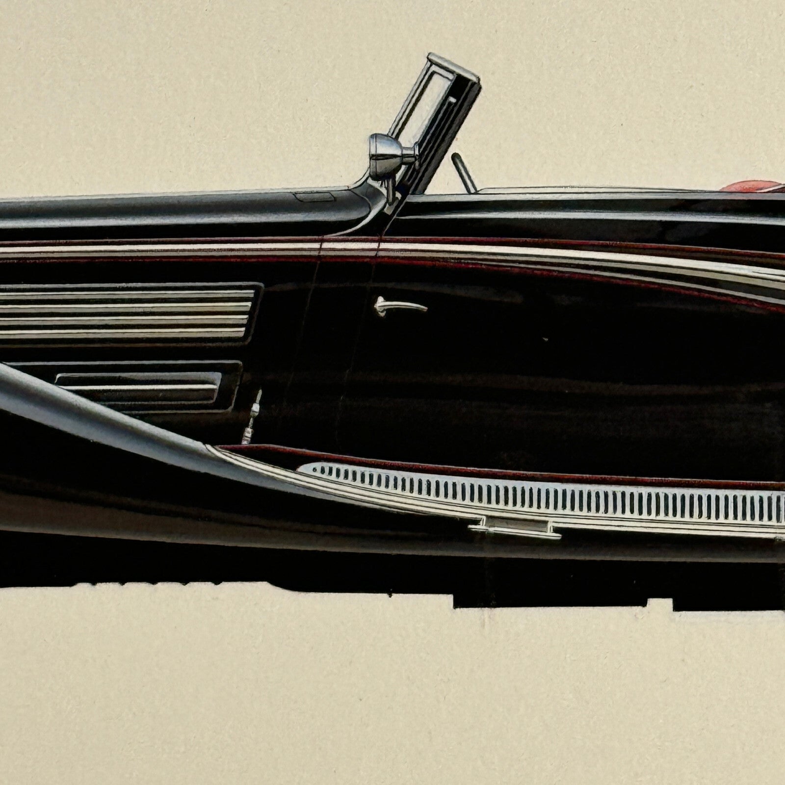 1937 Maybach Zeppelin D5 8 Sport Cabriolet by Spohn Illustration Art Hand Drawn