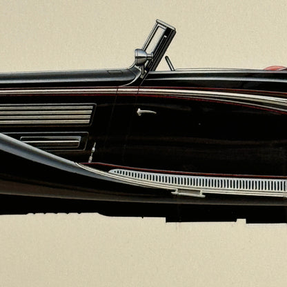 1937 Maybach Zeppelin D5 8 Sport Cabriolet by Spohn Illustration Art Hand Drawn