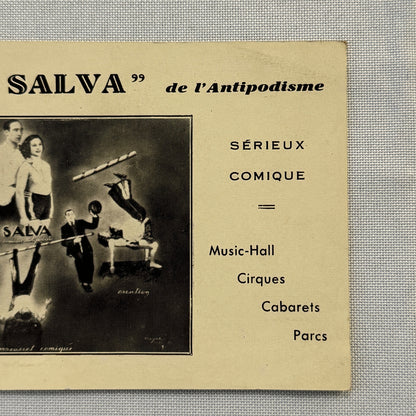 Vintage Circus Musical Comedy Balancing Act Postcard Post Card Les Salva French