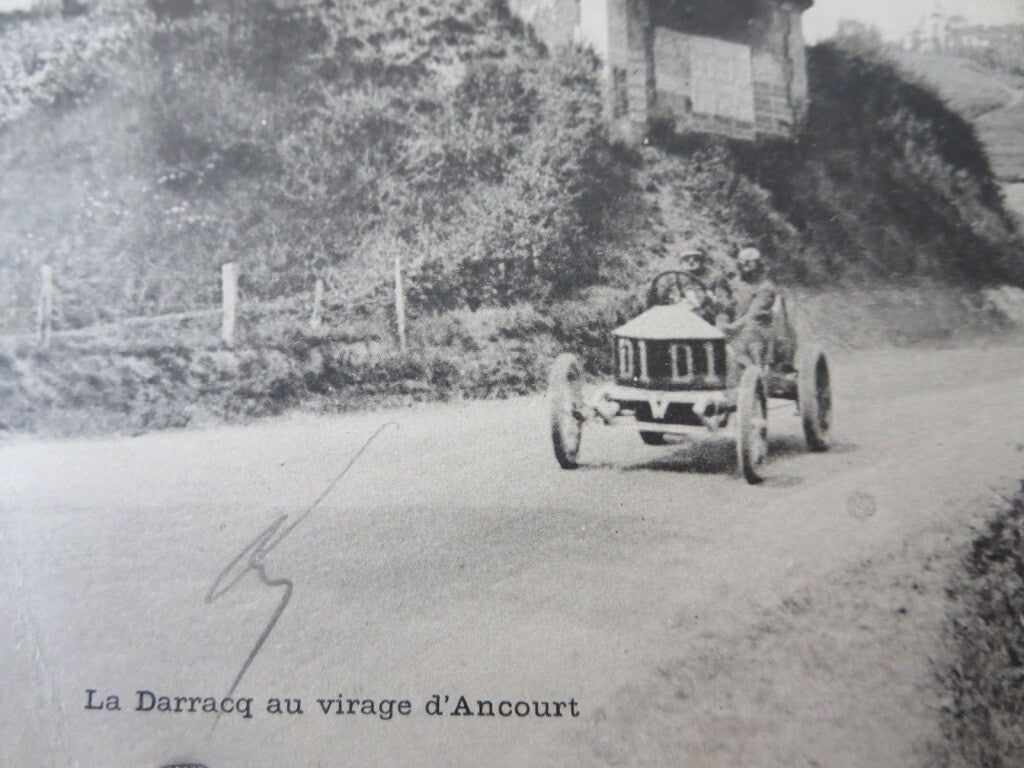 Early Postcard Darracq Racing Car Grand Prix Circuit de la Seine w/ Stamp 