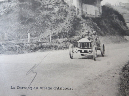 Early Postcard Darracq Racing Car Grand Prix Circuit de la Seine w/ Stamp 