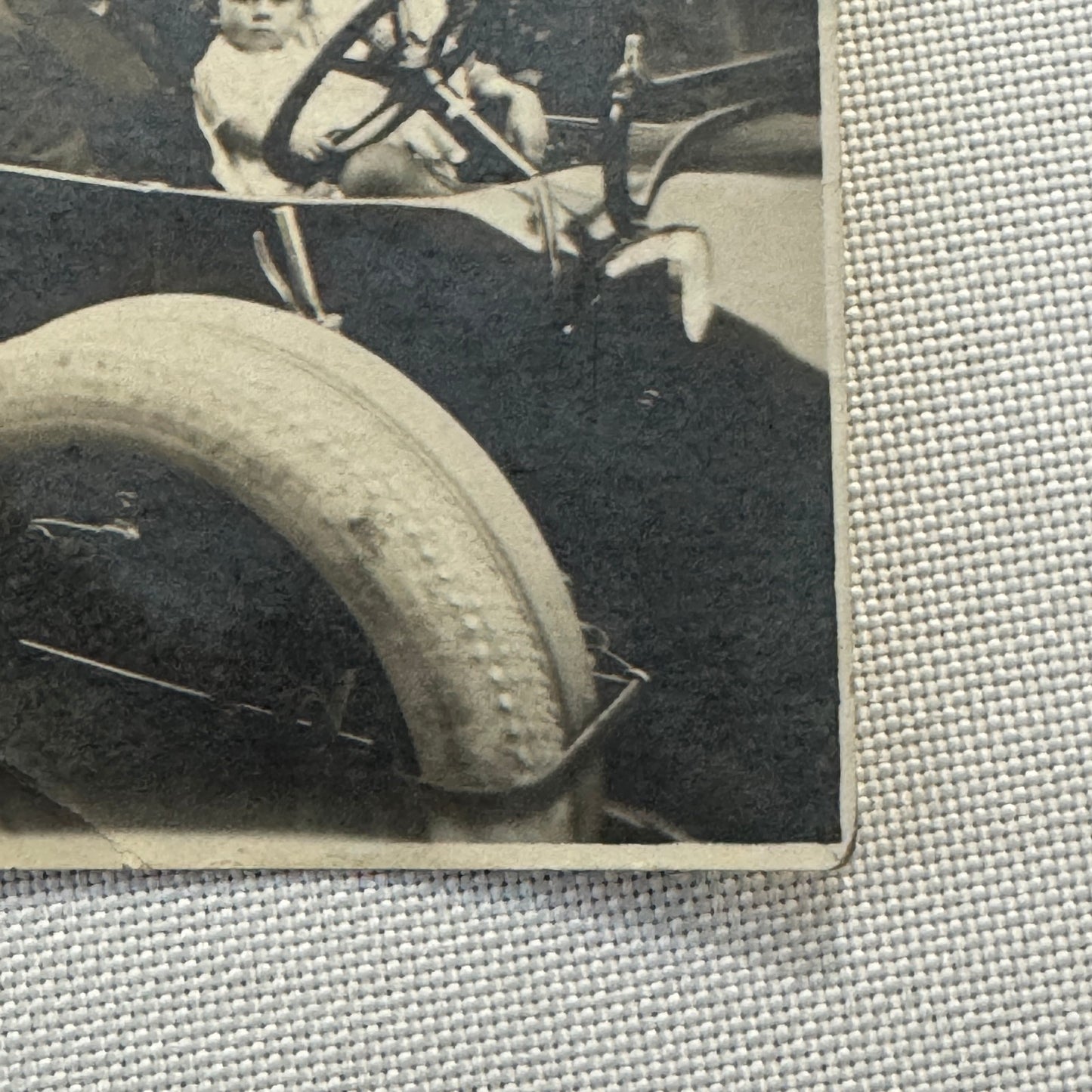 Vintage Photograph Photo Print Man and Baby in Early Automobile Car