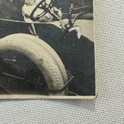 Vintage Photograph Photo Print Man and Baby in Early Automobile Car
