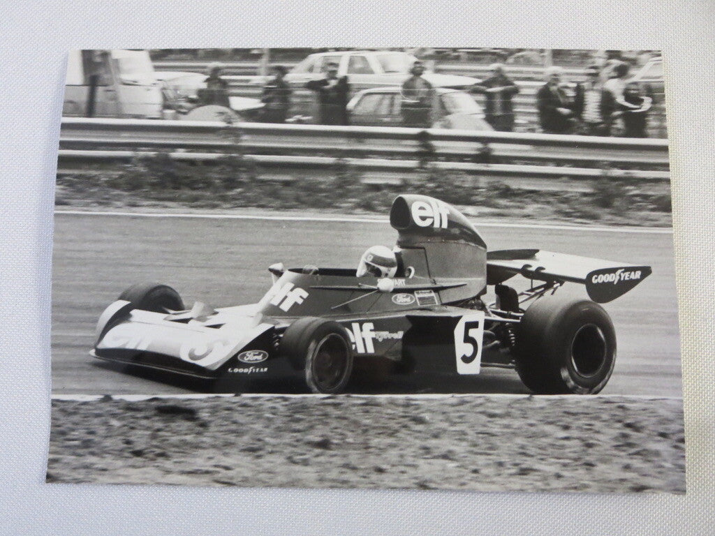 Vintage 1973 Dutch Grand Prix Racing Photograph Photo - Jackie Stewart Tyrrell 