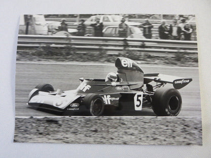 Vintage 1973 Dutch Grand Prix Racing Photograph Photo - Jackie Stewart Tyrrell 