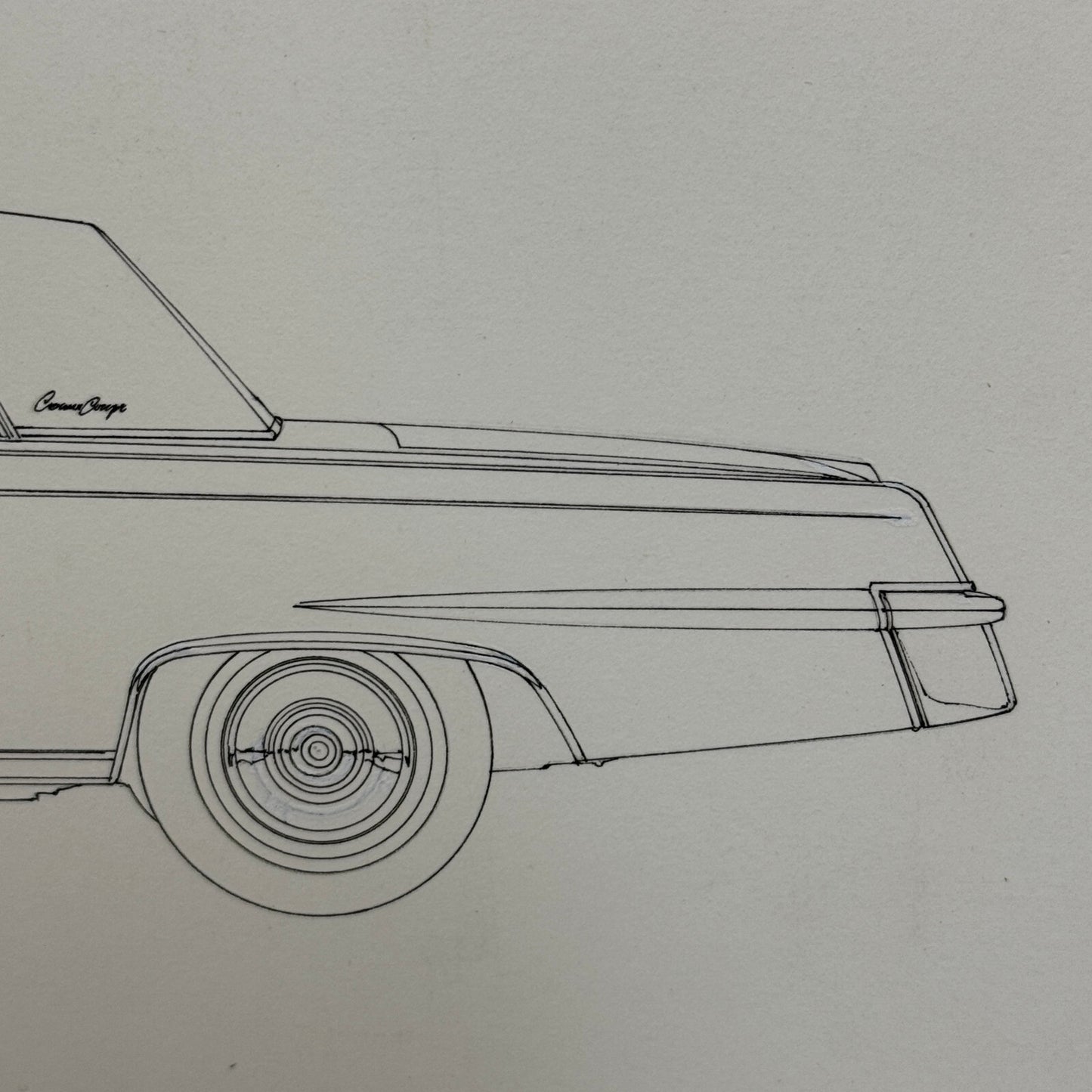 1965 Imperial Crown Coupe Car Illustration Art Drawing Hand Drawn Robert Preis