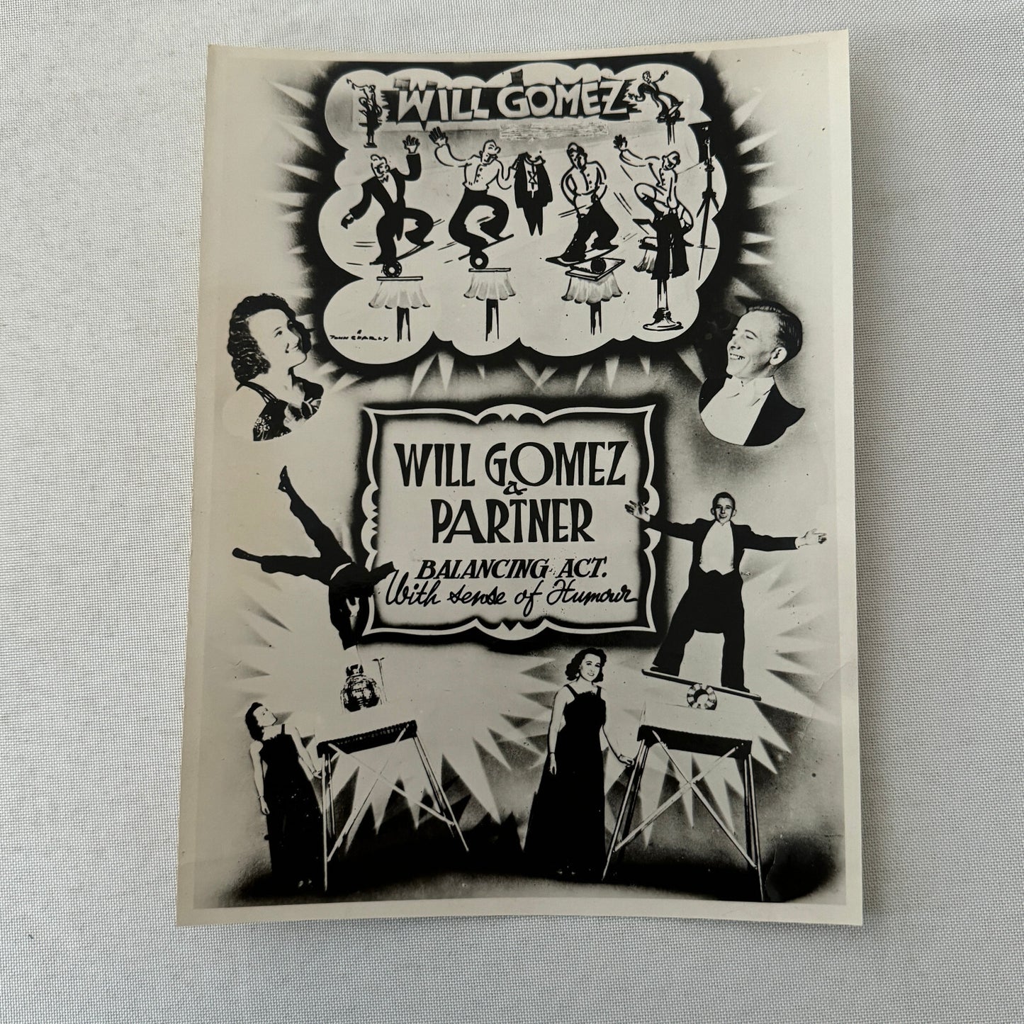 Vintage Circus Performer Acrobat Balancing Act Photo Photograph Will Gomez