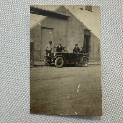 Vintage Photograph Photo Print Family with Early Car Automobile European
