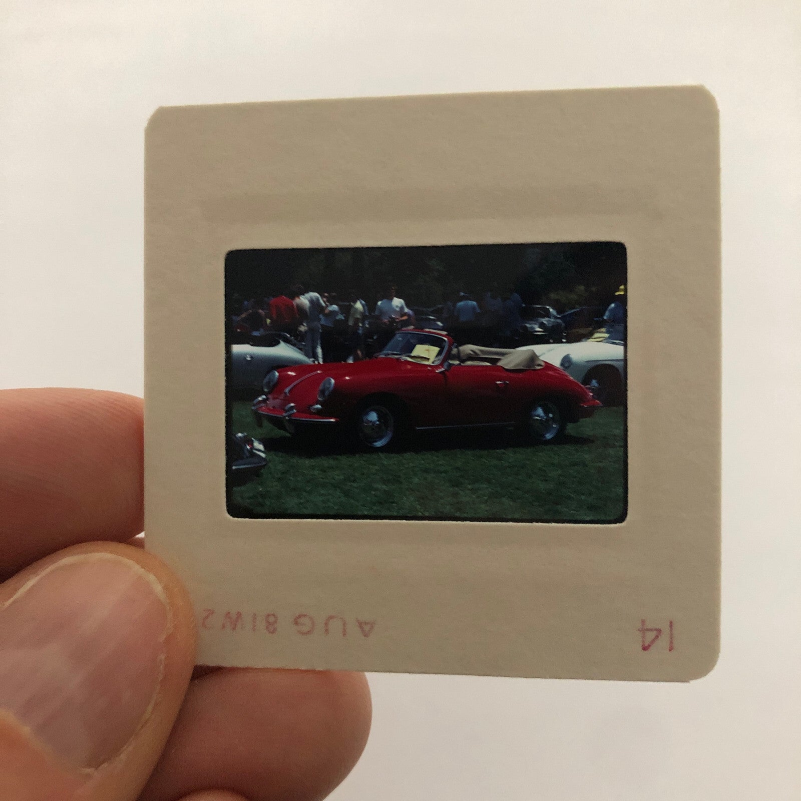 Porsche 356 Cabriolet Convertible Car Show 35mm Photo Slide Vintage 1981