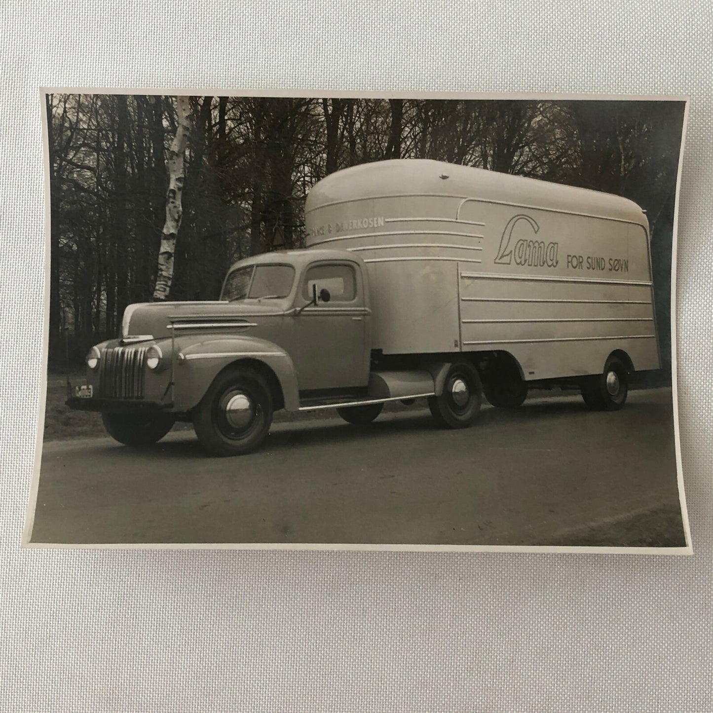 Vintage Photo Photograph of a Truck and Trailer Lot of 2 - Denmark ? 