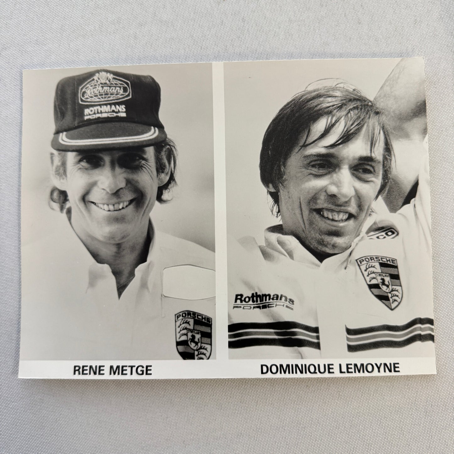 Rothmans Porsche Racing Driver Photo Photograph Rene Metge Dominique Lemoyne
