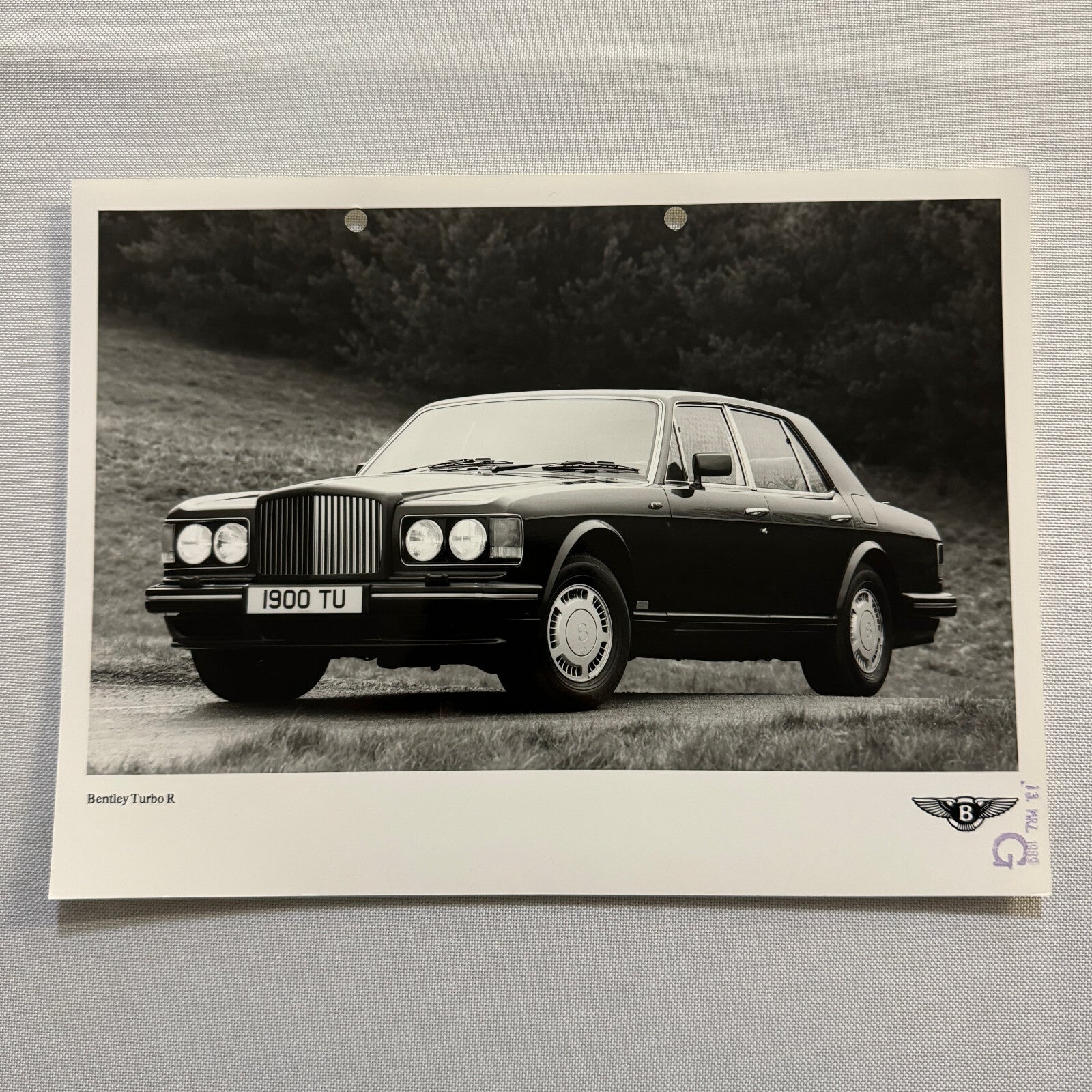Bentley Turbo R Car Factory Press Photo Photograph Vintage