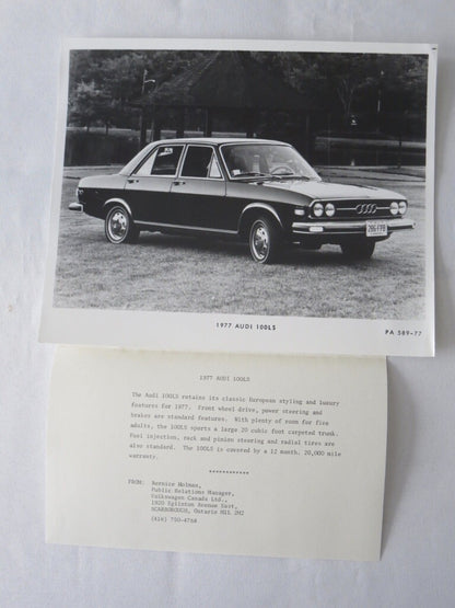 1977 Audi 100LS Car Factory Press Photo Photograph 100 LS