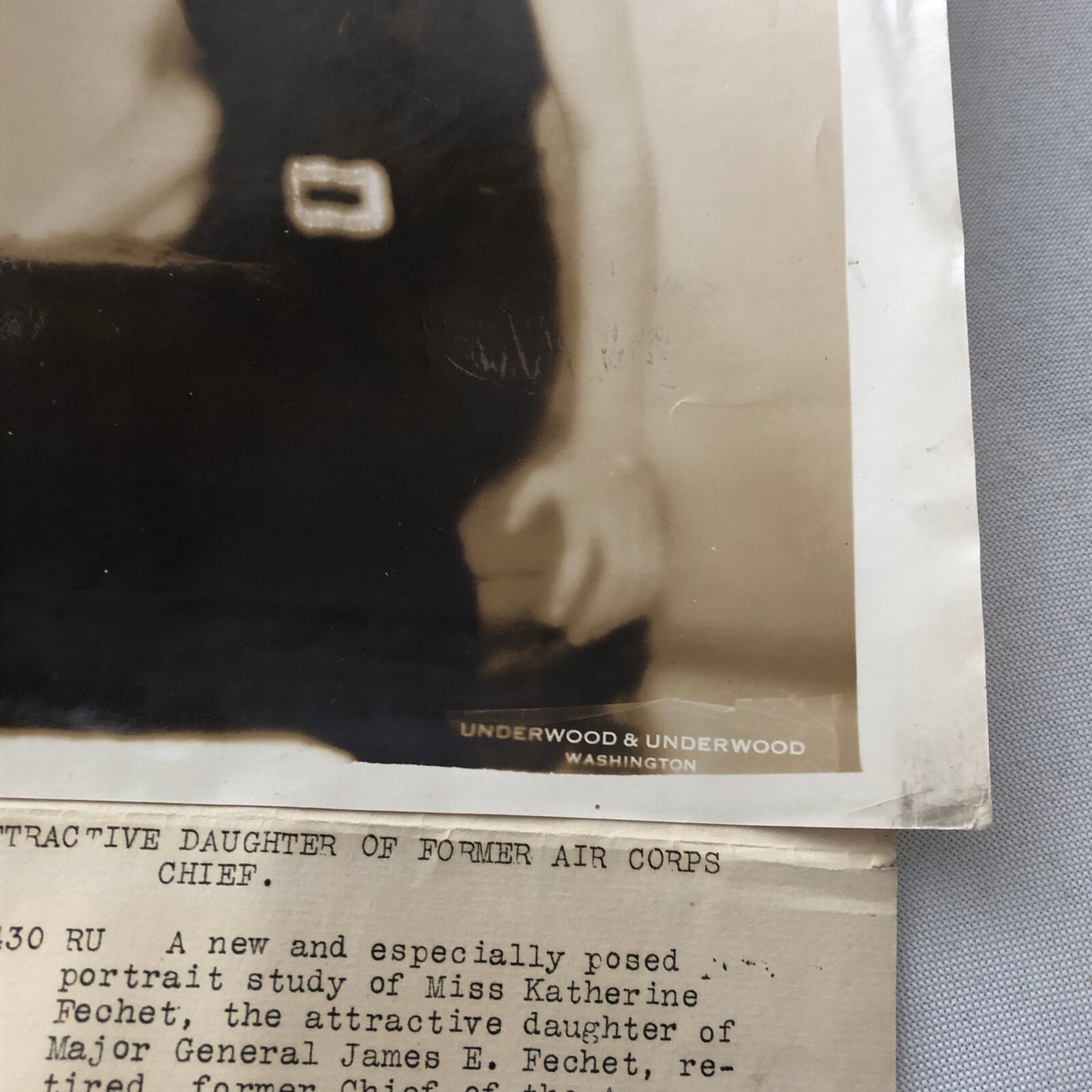 Press Photo Photograph Society Woman Katherine Fechet General James E Fechet