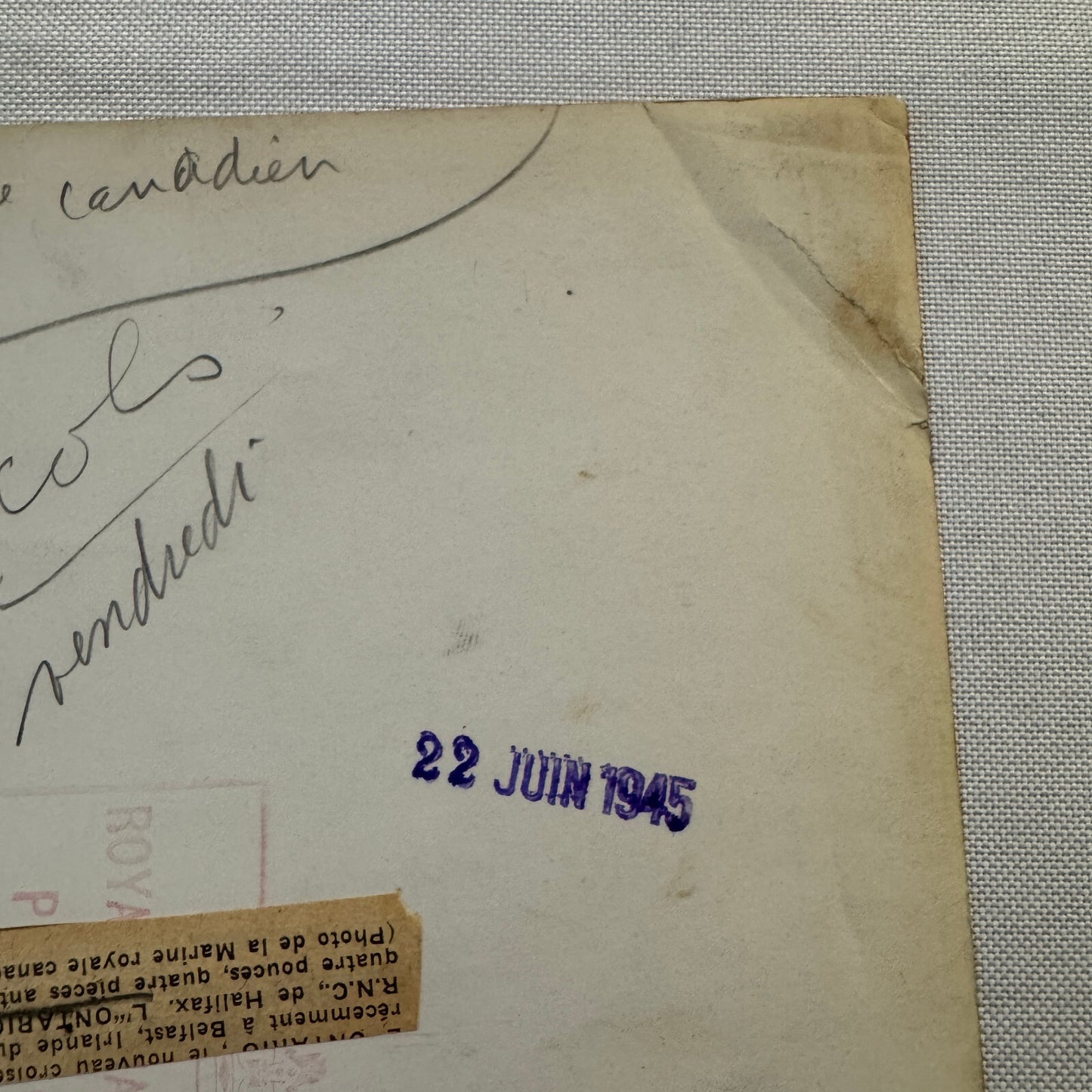 Royal Canadian Navy Military Ship Photo Photograph HMCS Ontario 1945 Vintage