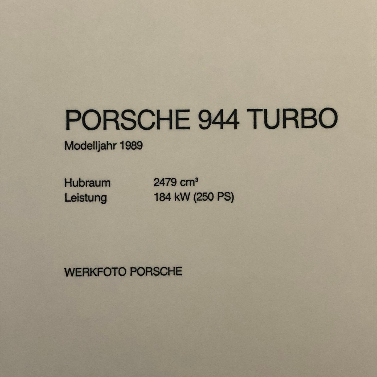 1989 Porsche 944 Turbo Factory Press Photo Photograph Werkfoto