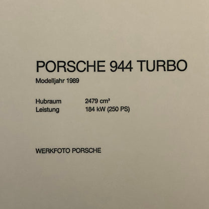 1989 Porsche 944 Turbo Factory Press Photo Photograph Werkfoto