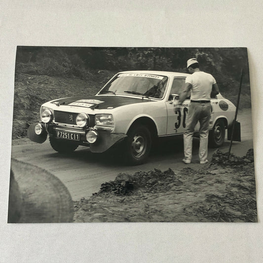 Vintage Rally Racing Photo Photograph 1974 Rallye du Bandama Peugeot Car 