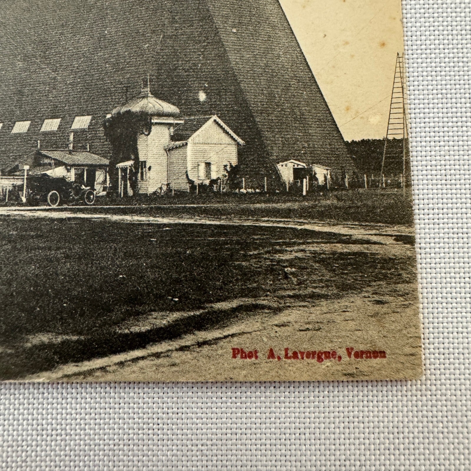 Vintage Zeppelin Airship Dirigible Hangar Building Postcard Post Card French