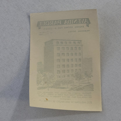 Vintage Hotel Travel Label Avenida Parque Park Lisbon Portugal