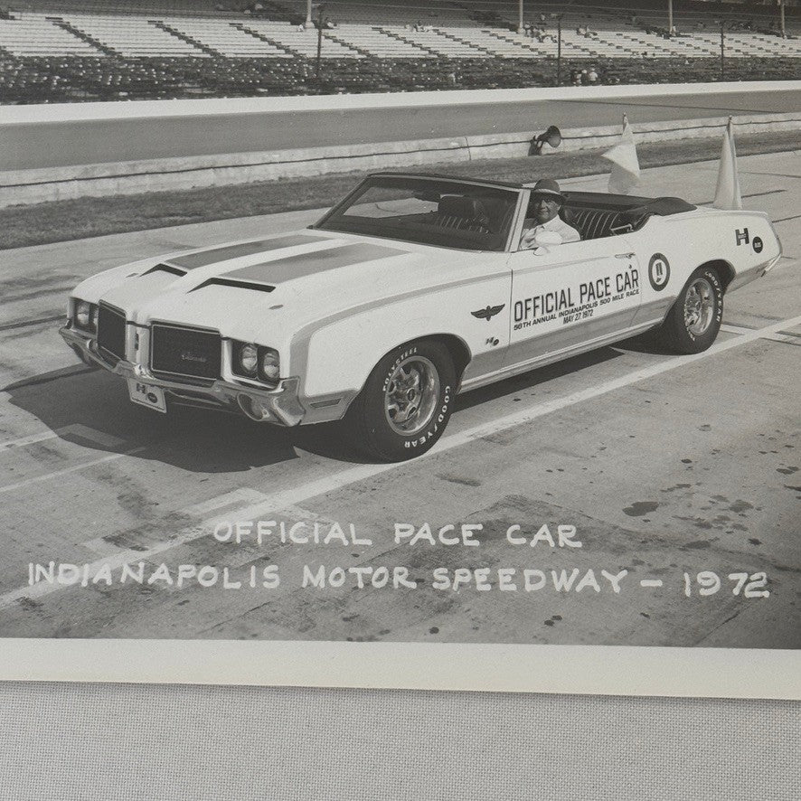 Vintage Indy 500 Racing Photo 1972 Oldsmobile Official Pace Car Photograph