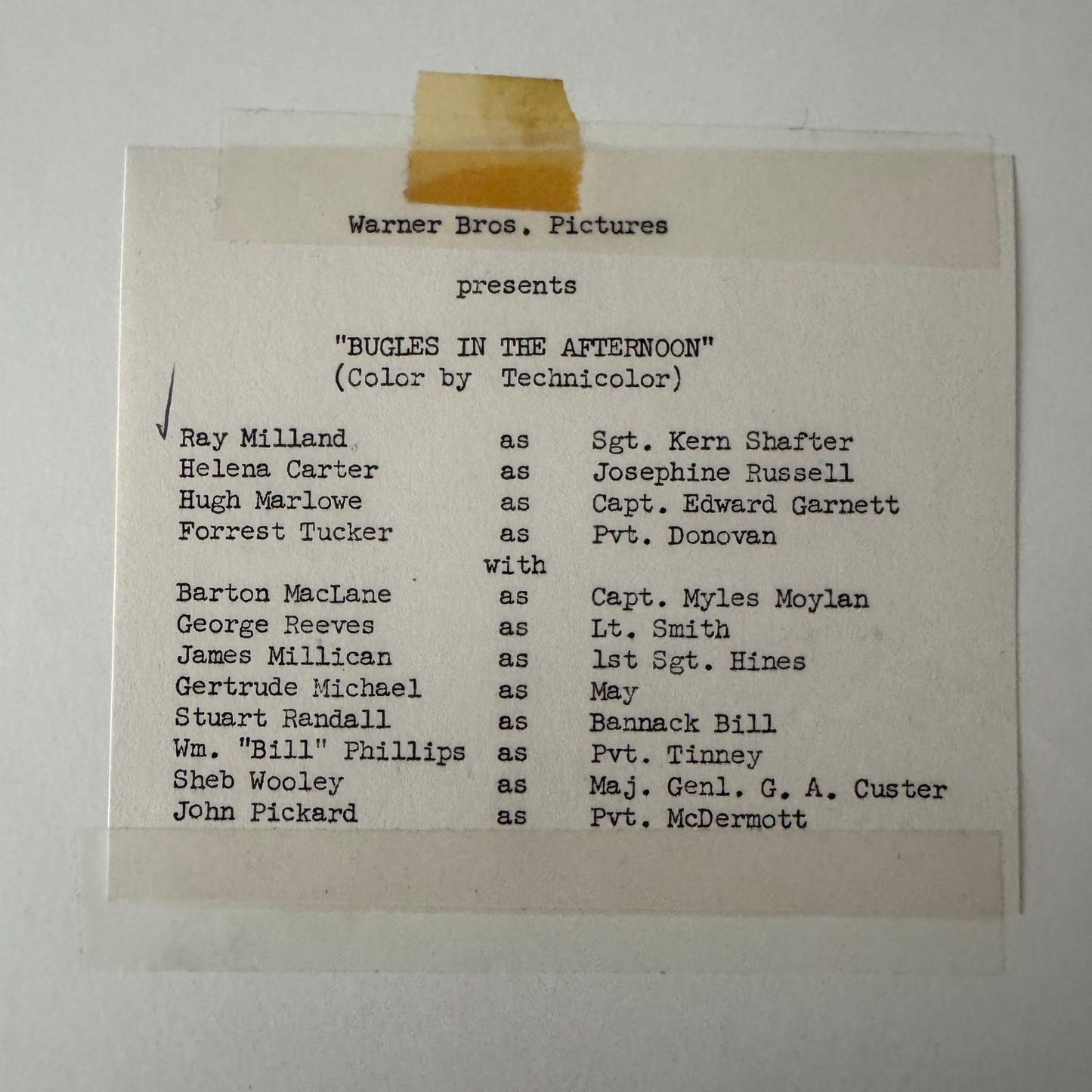 Vintage Movie Still Press Photo Photograph Bugles in the Afternoon