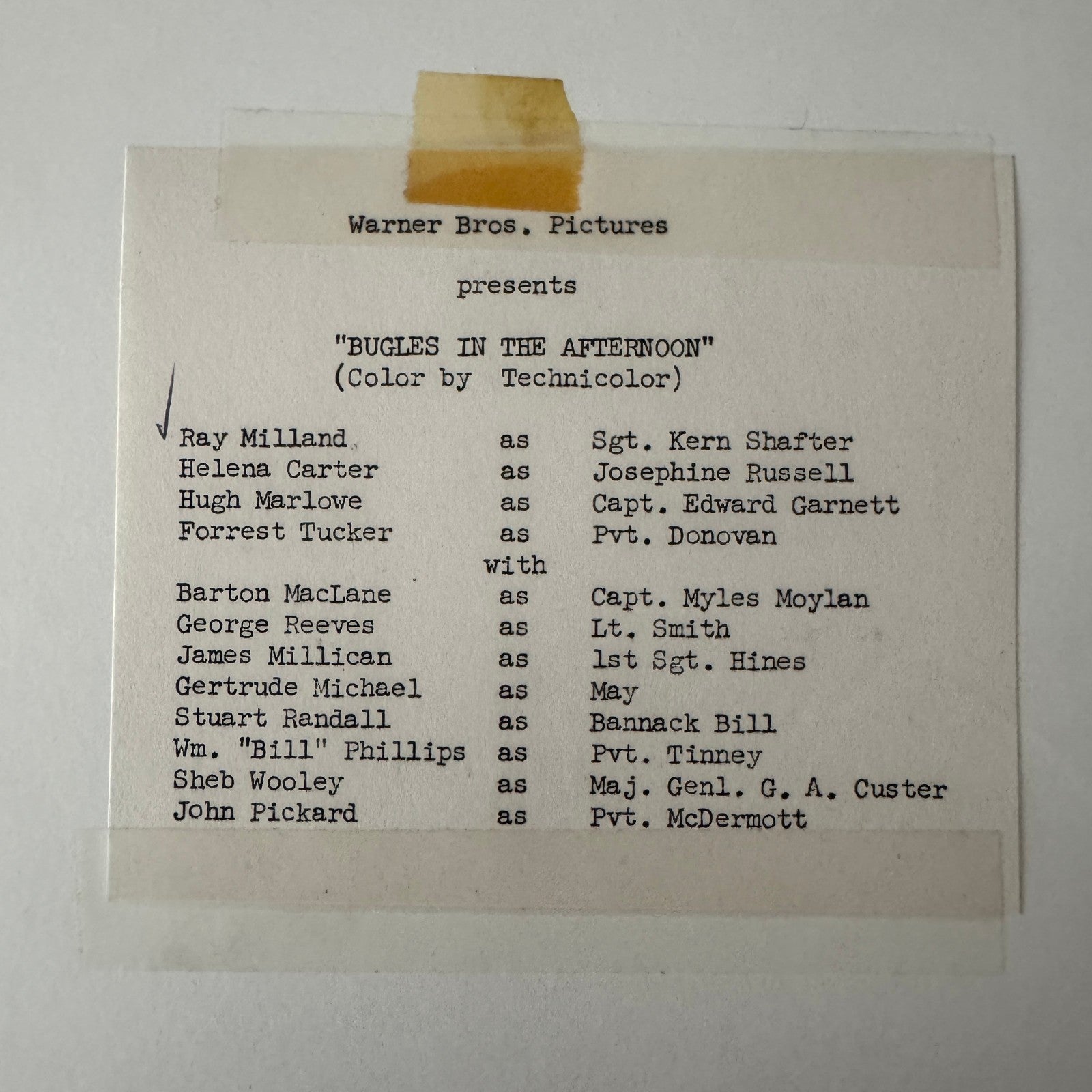 Vintage Movie Still Press Photo Photograph Bugles in the Afternoon