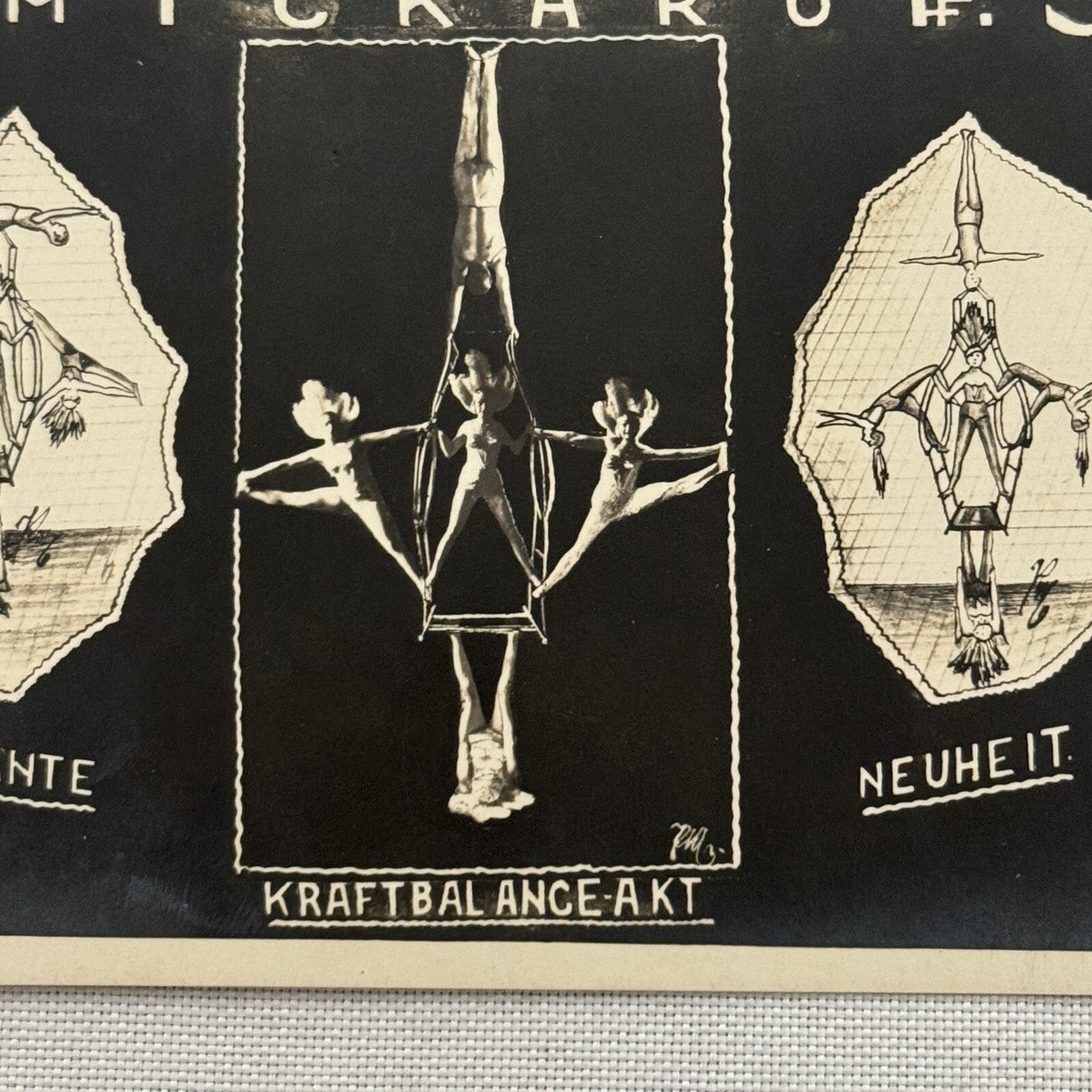 Vintage Circus Acrobat Balancing Act Postcard Post Card 5 Mickaroff German