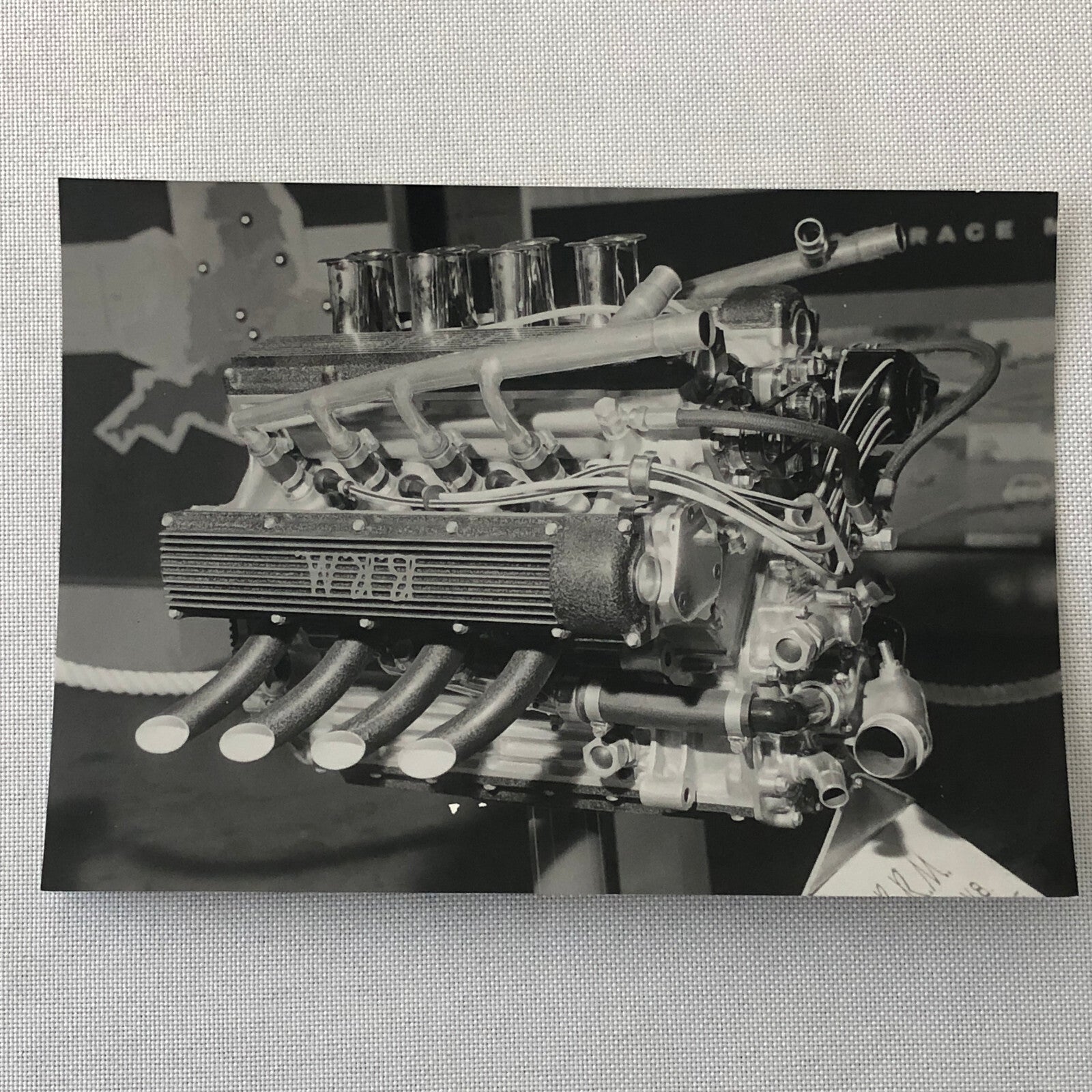 Vintage Racing Photo Photograph BRM Racing V8 Car Engine 1962