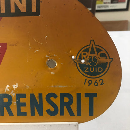 1962 RAC Zuid Brabant Grensrit Car Rally Rallye Participant Plate w/ Martini Ad
